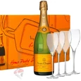 Kép 1/2 - Veuve Clicquot Ponsardin Brut Champagne Mega Pack (+ 4 Pohár) [4*0,75L]