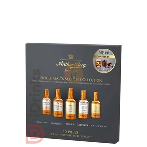 Anthon Berg Alkoholos Csokoládépalackok /Single Malt/ (10 palack) [155g]