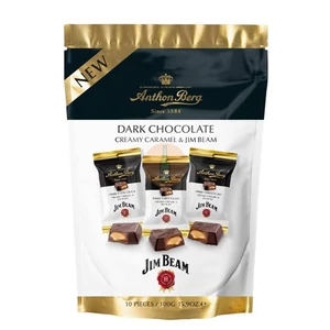 Anthon Berg Creamy Caramel Jim Beam Whiskeyvel Töltött Étcsokoládé Szeletek [100g]