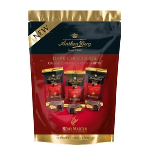 Anthon Berg Creamy Caramel Rémy Martin Cognac-al Töltött Étcsokoládé Szeletek [100g]