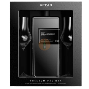 Árpád Prémium Cigánymeggy Pálinka (DD+2 Tulipán Pohár) [0,5L|40%]