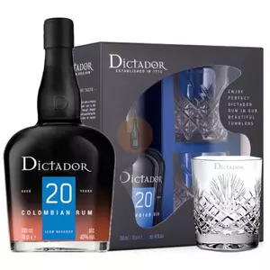 Dictador 20 Years Rum (DD+Pohár) [0,7L|40%]